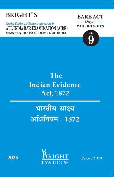 Evidence Act, 1996 (Diglot) [English/Hindi] Bare Act (Without Notes) For All India Bar Examination